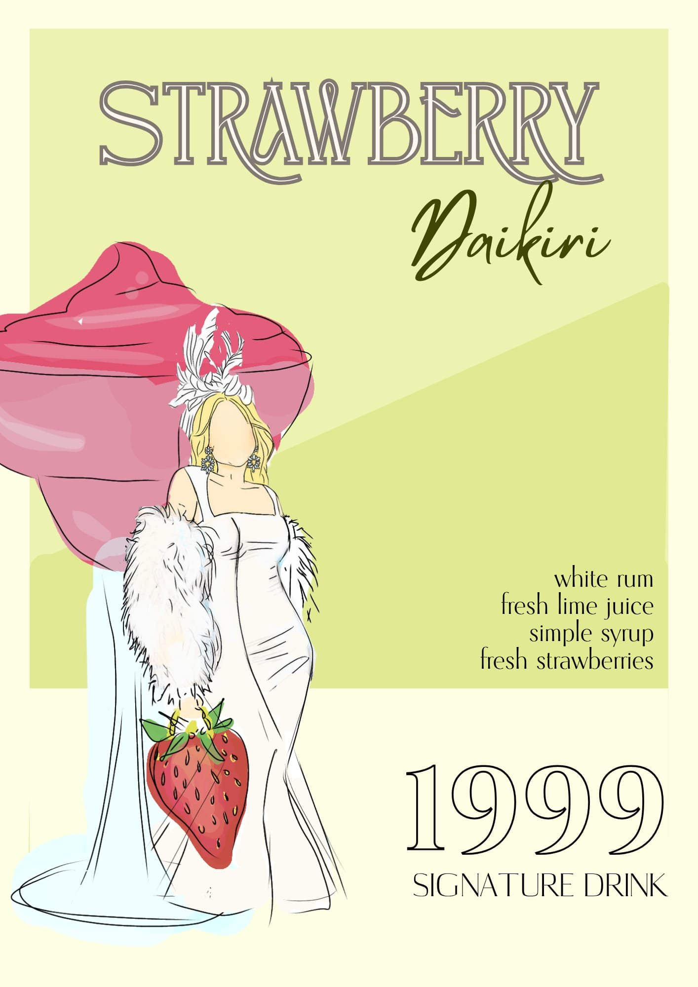 Strawberry Daiquiri signature drink card