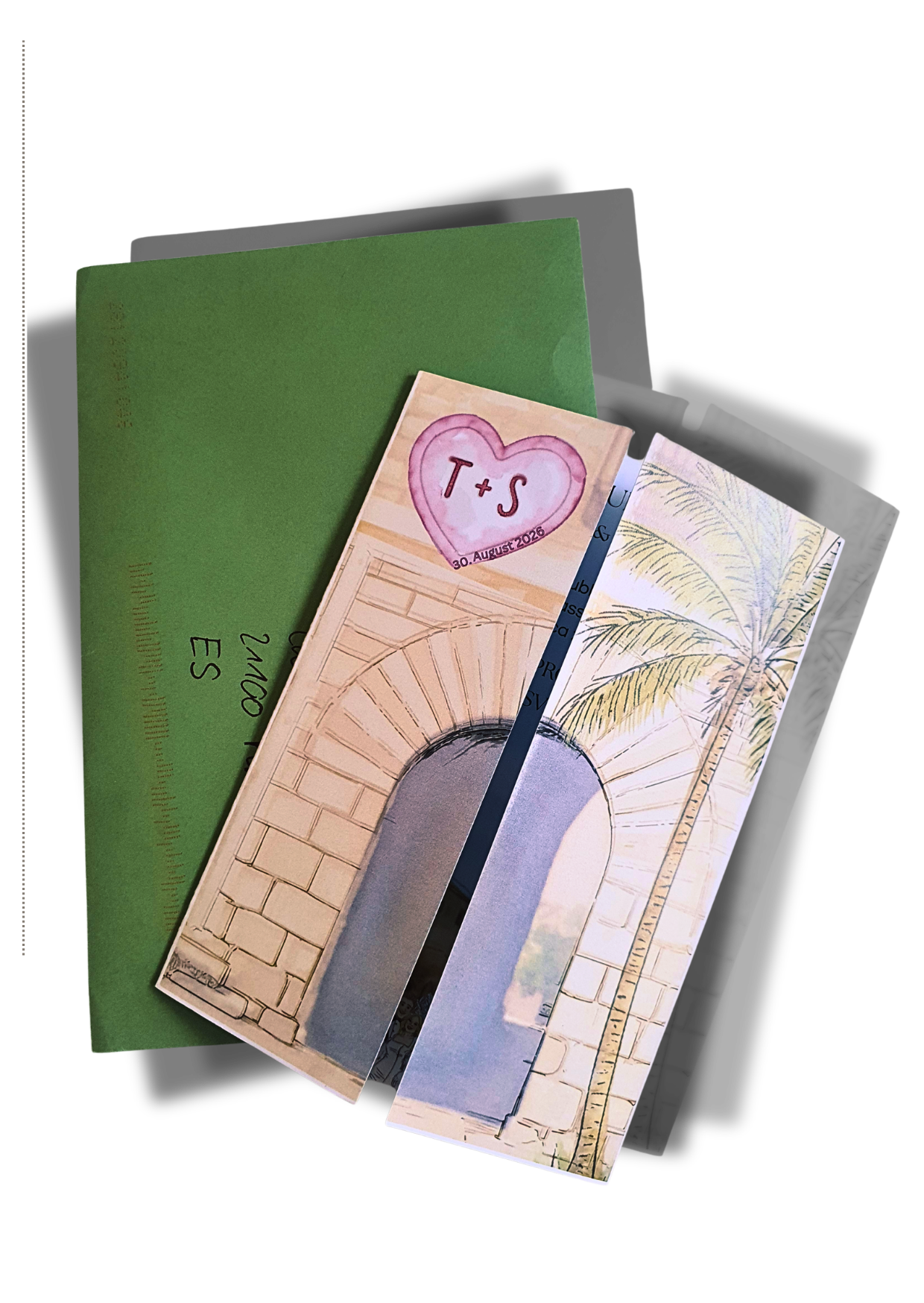Wedding invitation exterior — the gate