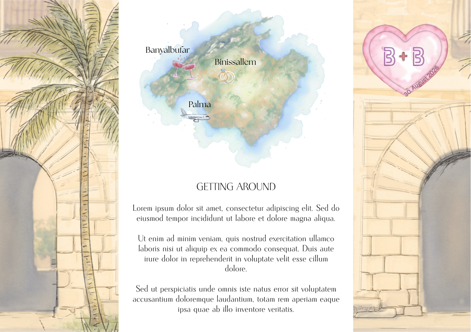 Wedding invitation — illustrated map